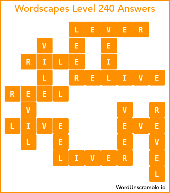 Wordscapes Level 240 Answers