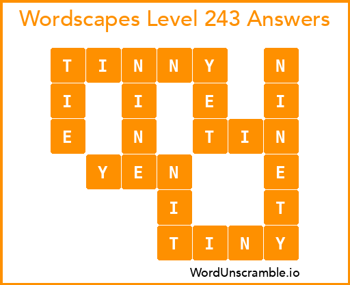 Wordscapes Level 243 Answers