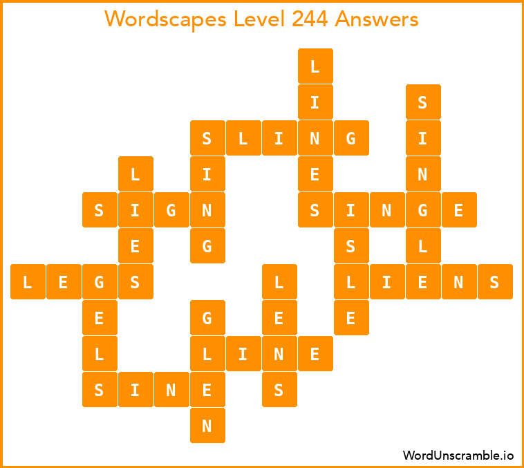 Wordscapes Level 244 Answers