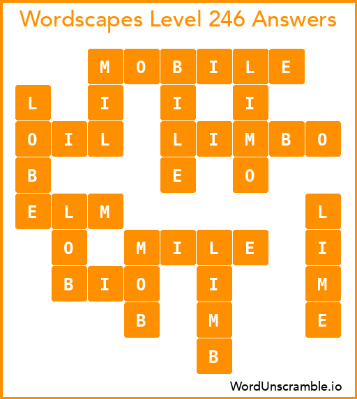 Wordscapes Level 246 Answers