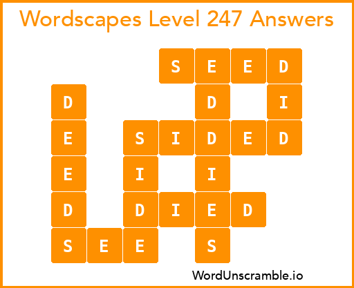 Wordscapes Level 247 Answers
