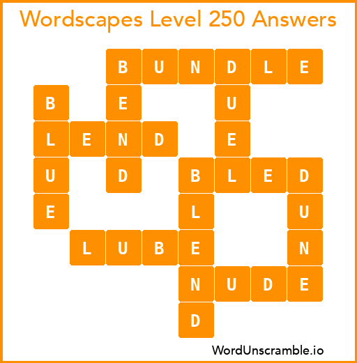 Wordscapes Level 250 Answers