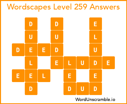 Wordscapes Level 259 Answers
