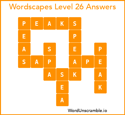 Wordscapes Level 26 Answers