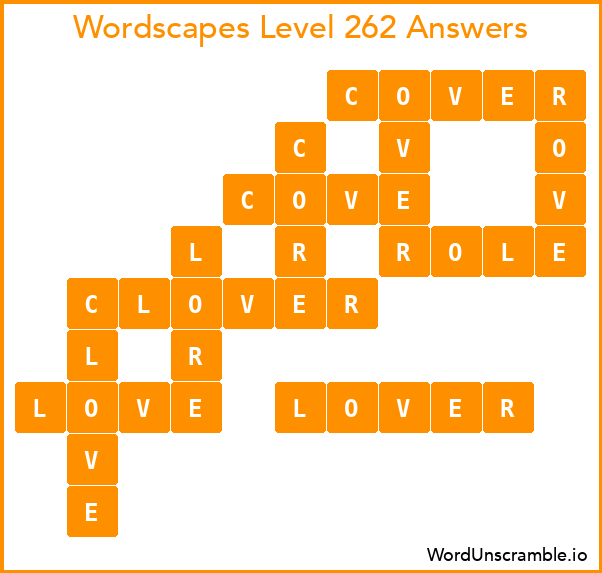 Wordscapes Level 262 Answers