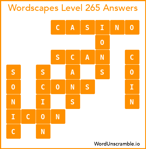 Wordscapes Level 265 Answers