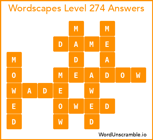 Wordscapes Level 274 Answers