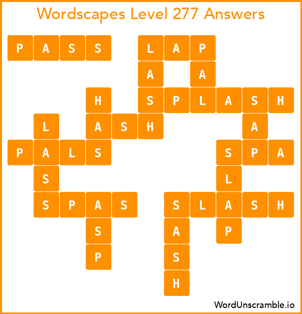 Wordscapes Level 277 Answers