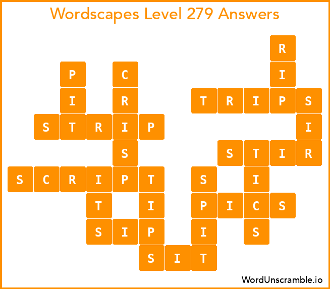 Wordscapes Level 279 Answers