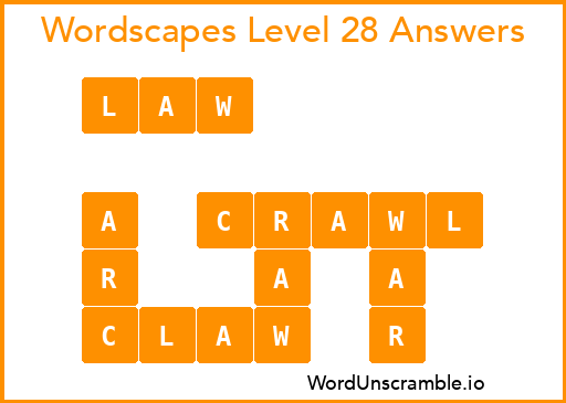 Wordscapes Level 28 Answers