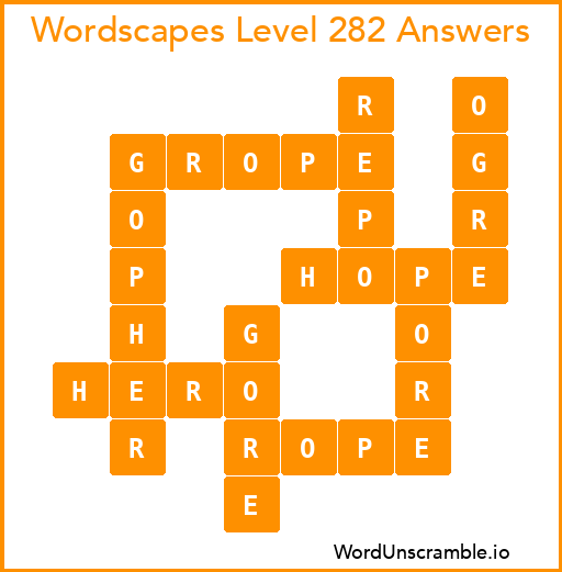 Wordscapes Level 282 Answers