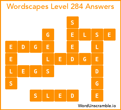 Wordscapes Level 284 Answers