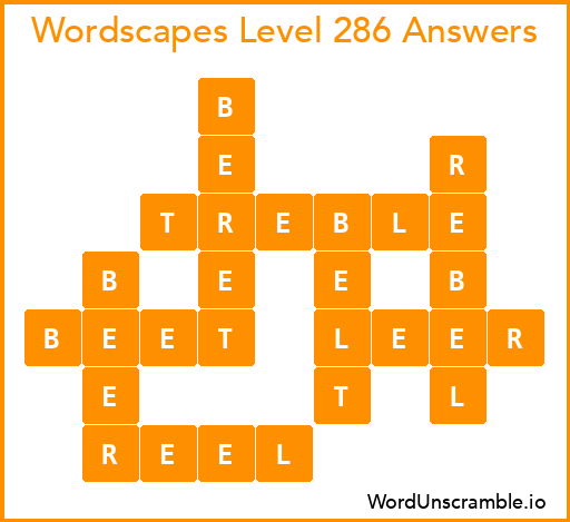 Wordscapes Level 286 Answers