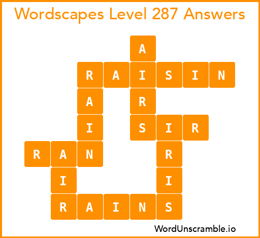 Wordscapes Level 287 Answers