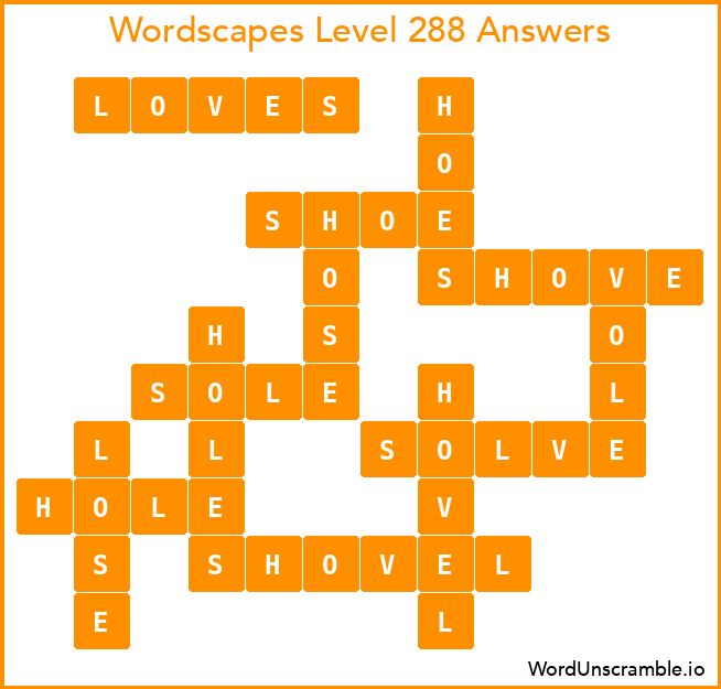 Wordscapes Level 288 Answers