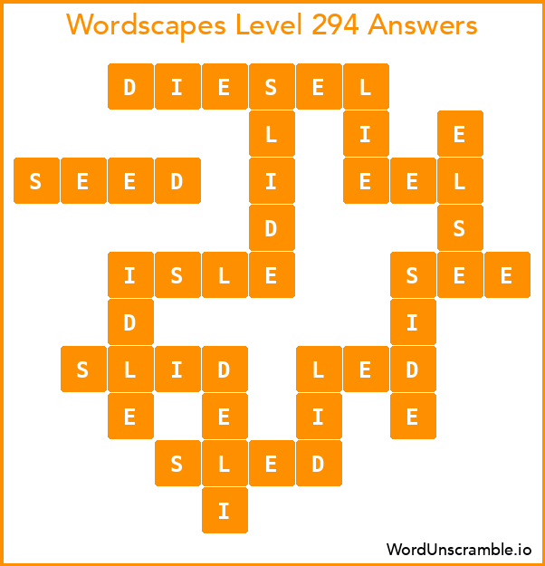 Wordscapes Level 294 Answers