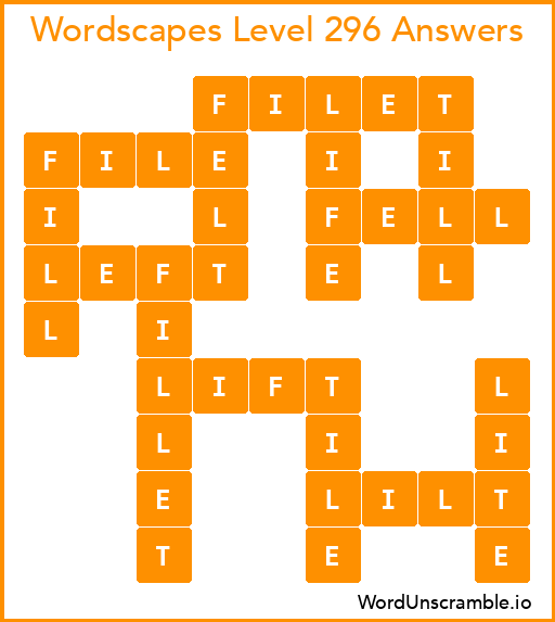 Wordscapes Level 296 Answers