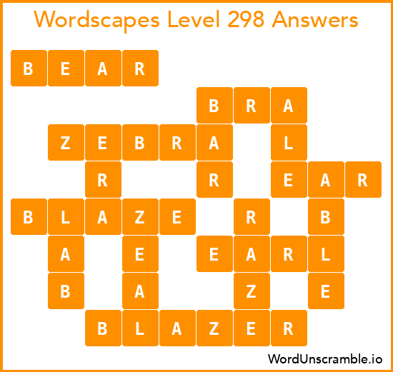 Wordscapes Level 298 Answers