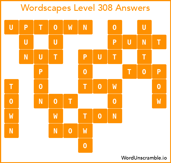 Wordscapes Level 308 Answers