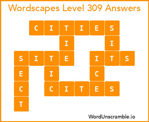 Wordscapes Level 309 Answers