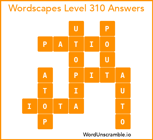 Wordscapes Level 310 Answers
