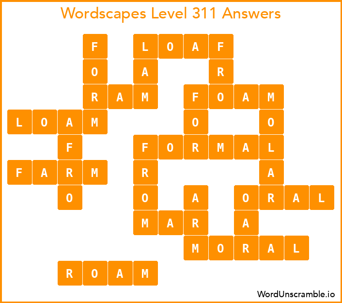 Wordscapes Level 311 Answers