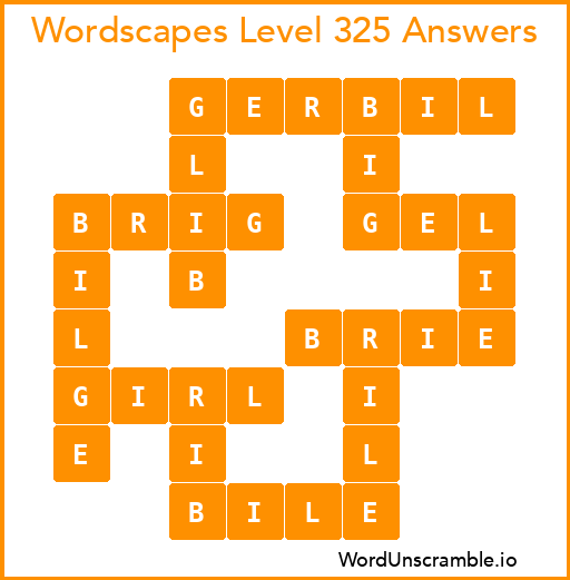 Wordscapes Level 325 Answers