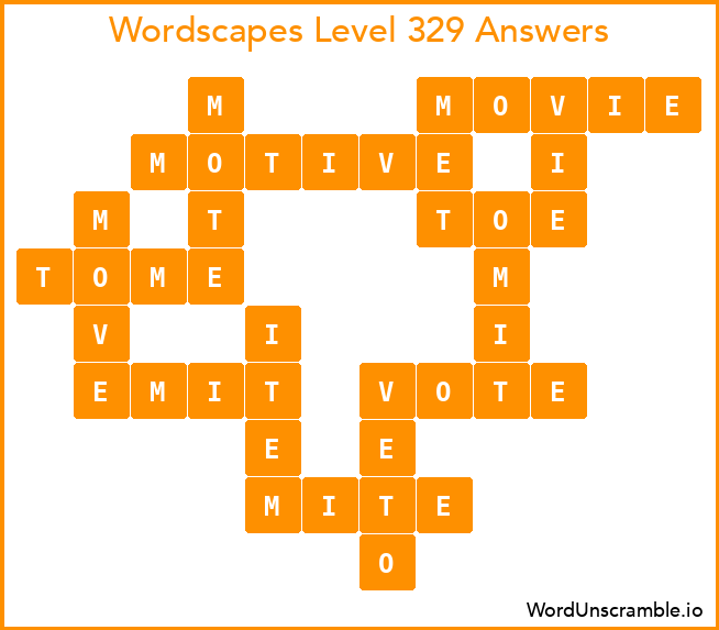 Wordscapes Level 329 Answers