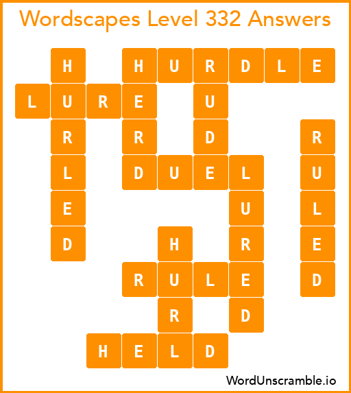 Wordscapes Level 332 Answers