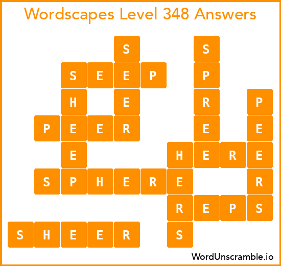 Wordscapes Level 348 Answers
