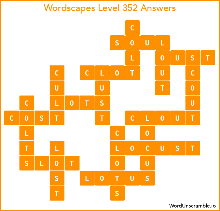 Wordscapes Level 352 Answers
