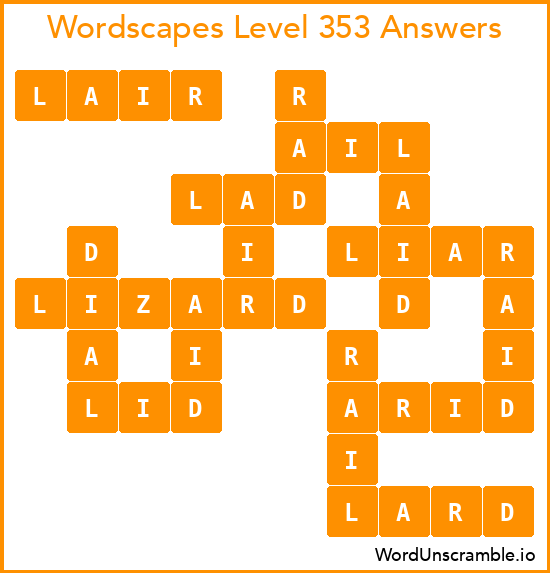 Wordscapes Level 353 Answers