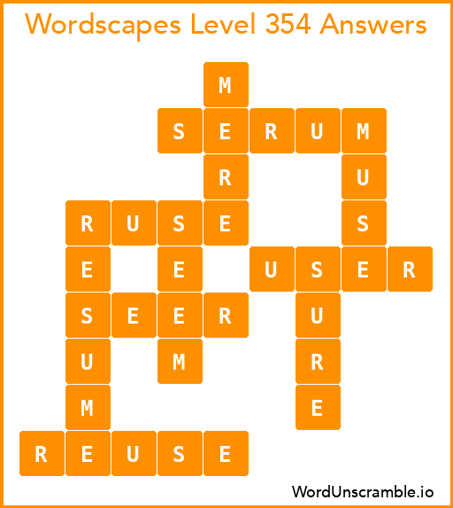 Wordscapes Level 354 Answers