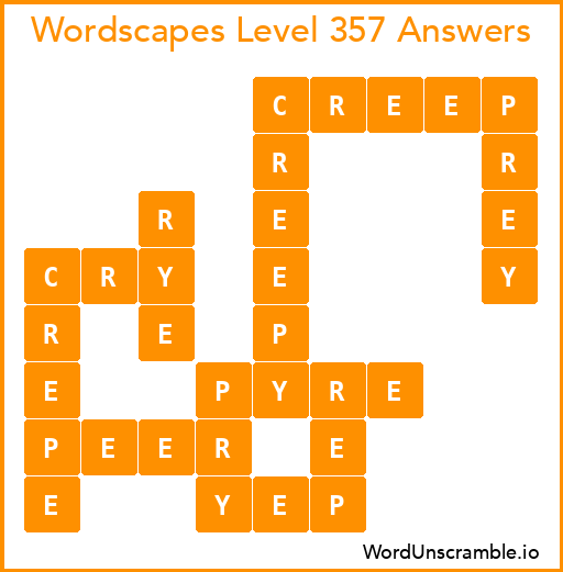 Wordscapes Level 357 Answers