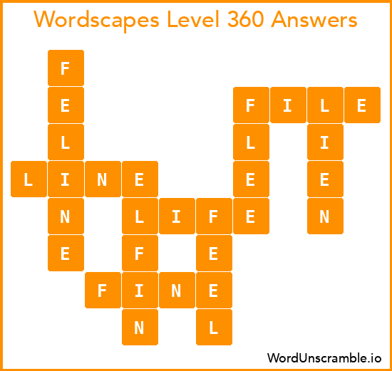 Wordscapes Level 360 Answers