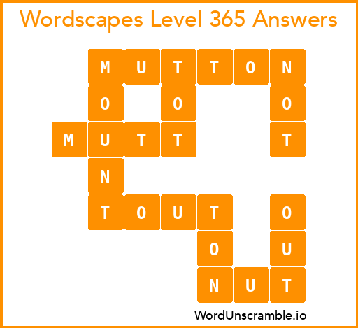 Wordscapes Level 365 Answers