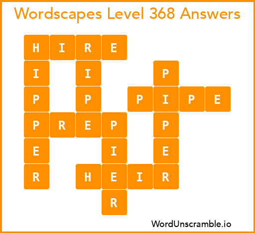 Wordscapes Level 368 Answers