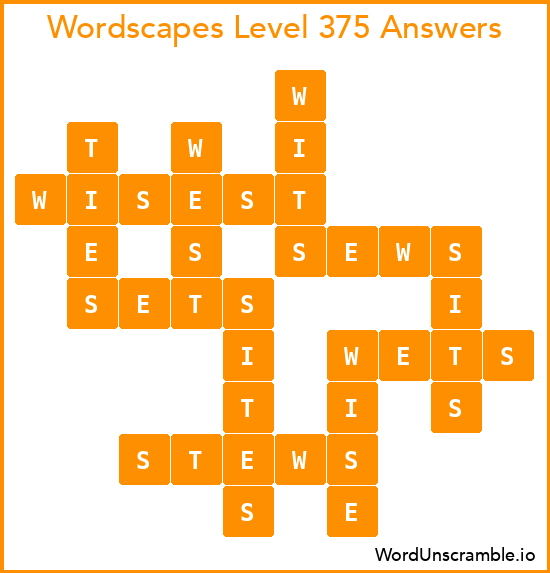 Wordscapes Level 375 Answers