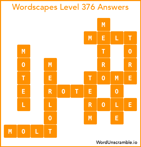 Wordscapes Level 376 Answers