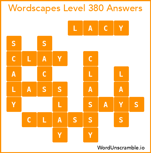 Wordscapes Level 380 Answers
