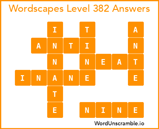 Wordscapes Level 382 Answers