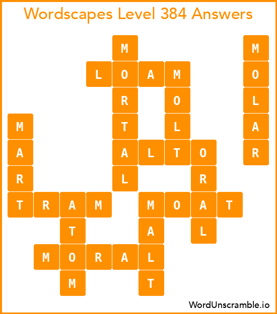 Wordscapes Level 384 Answers