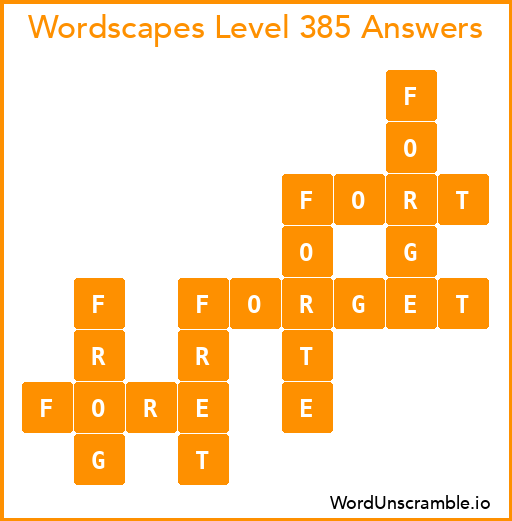 Wordscapes Level 385 Answers