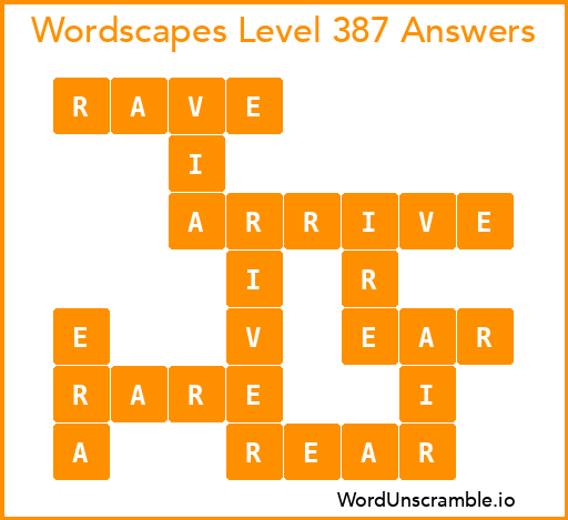 Wordscapes Level 387 Answers