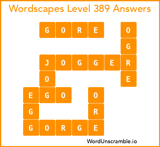 Wordscapes Level 389 Answers