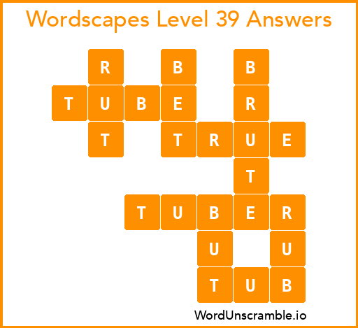 Wordscapes Level 39 Answers