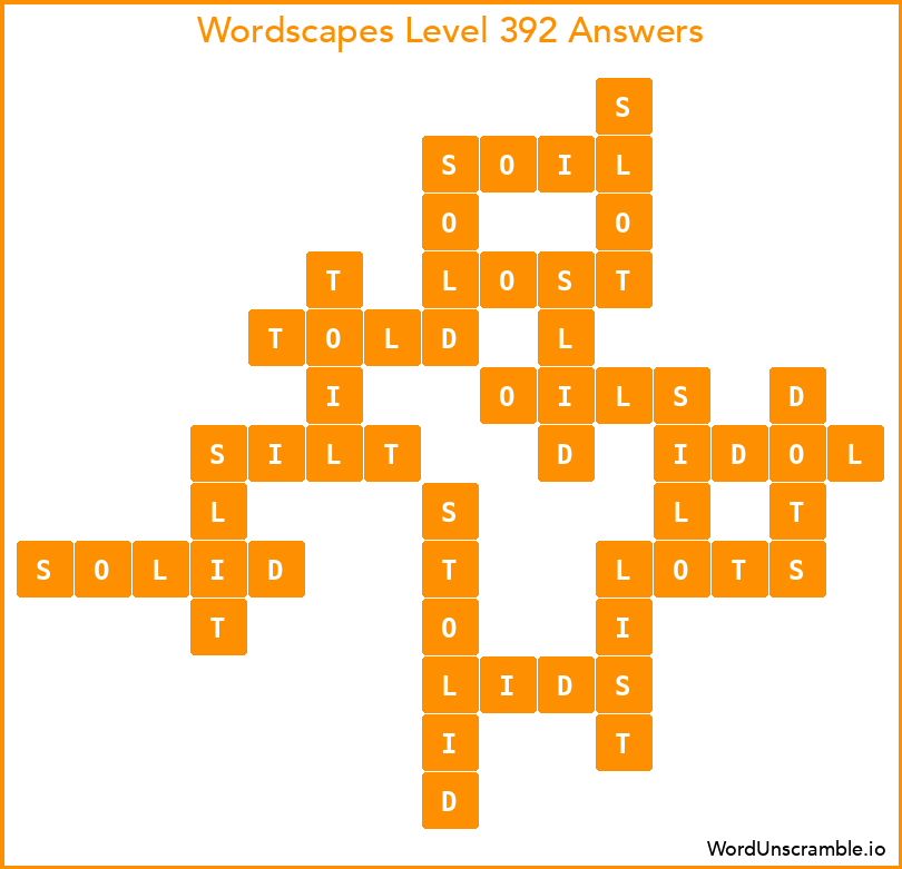 Wordscapes Level 392 Answers