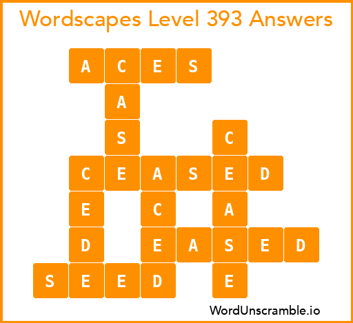 Wordscapes Level 393 Answers