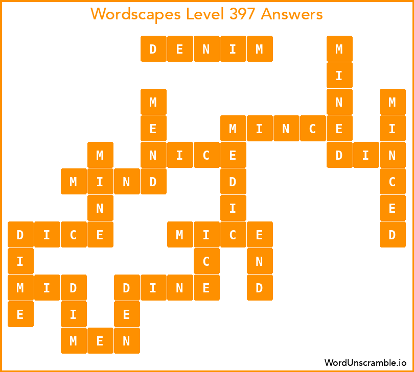 Wordscapes Level 397 Answers