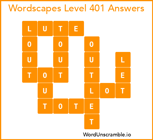 Wordscapes Level 401 Answers